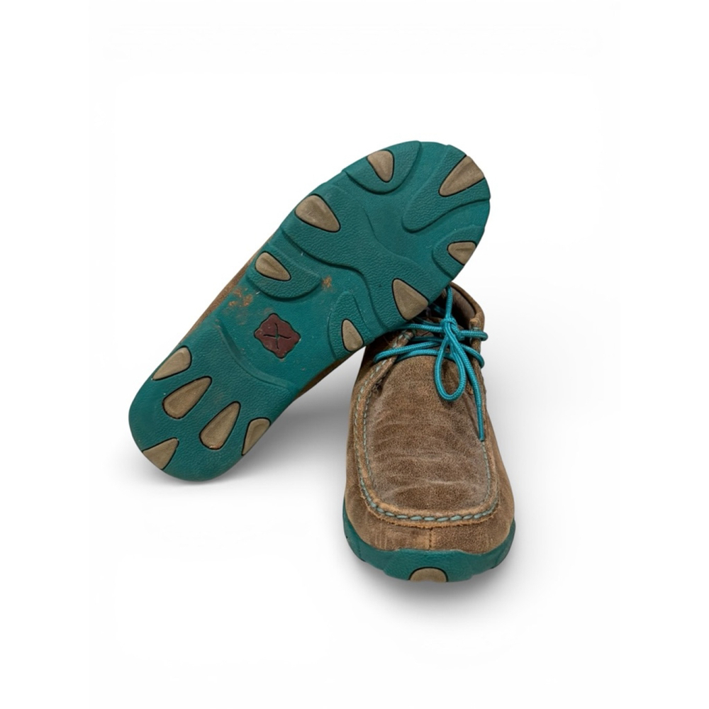Twisted X WDM0020 Women’s 9.5M Leather Driving Moc Chukka Boots Turquoise/Brown - Picture 5 of 7